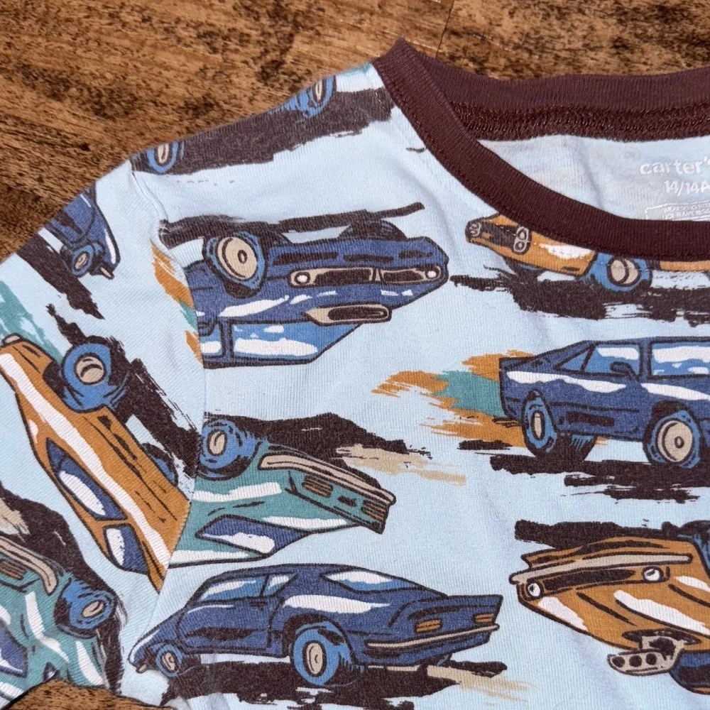 Carter's Car Print Pajama Set - Blue and Brown